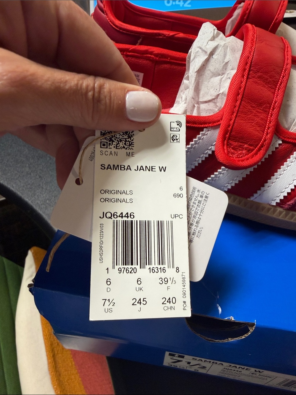 adidas Samba Jane W Velcro Sneakers — Red & White - Picture 2 of 5